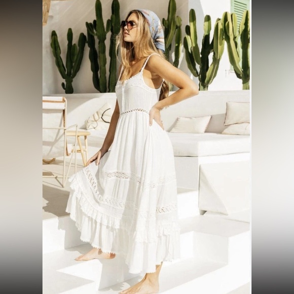 Jaase Women’s Broderie White Boho Summer Dress Sz S - Picture 2 of 6